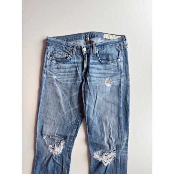 RAG & BONE The Dre Moss w/ Holes Ripped Boyfriend Jeans, Size 23 - Picture 5 of 16